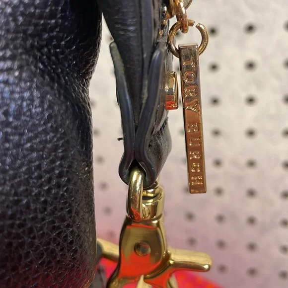 Tory Burch Black Leather Satchel with Gold Hardware - Picture 6 of 10